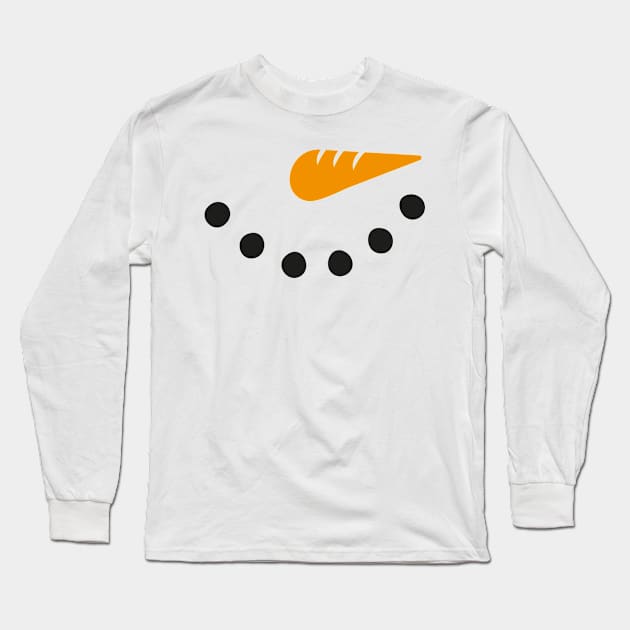 snowman face Long Sleeve T-Shirt by MZeeDesigns